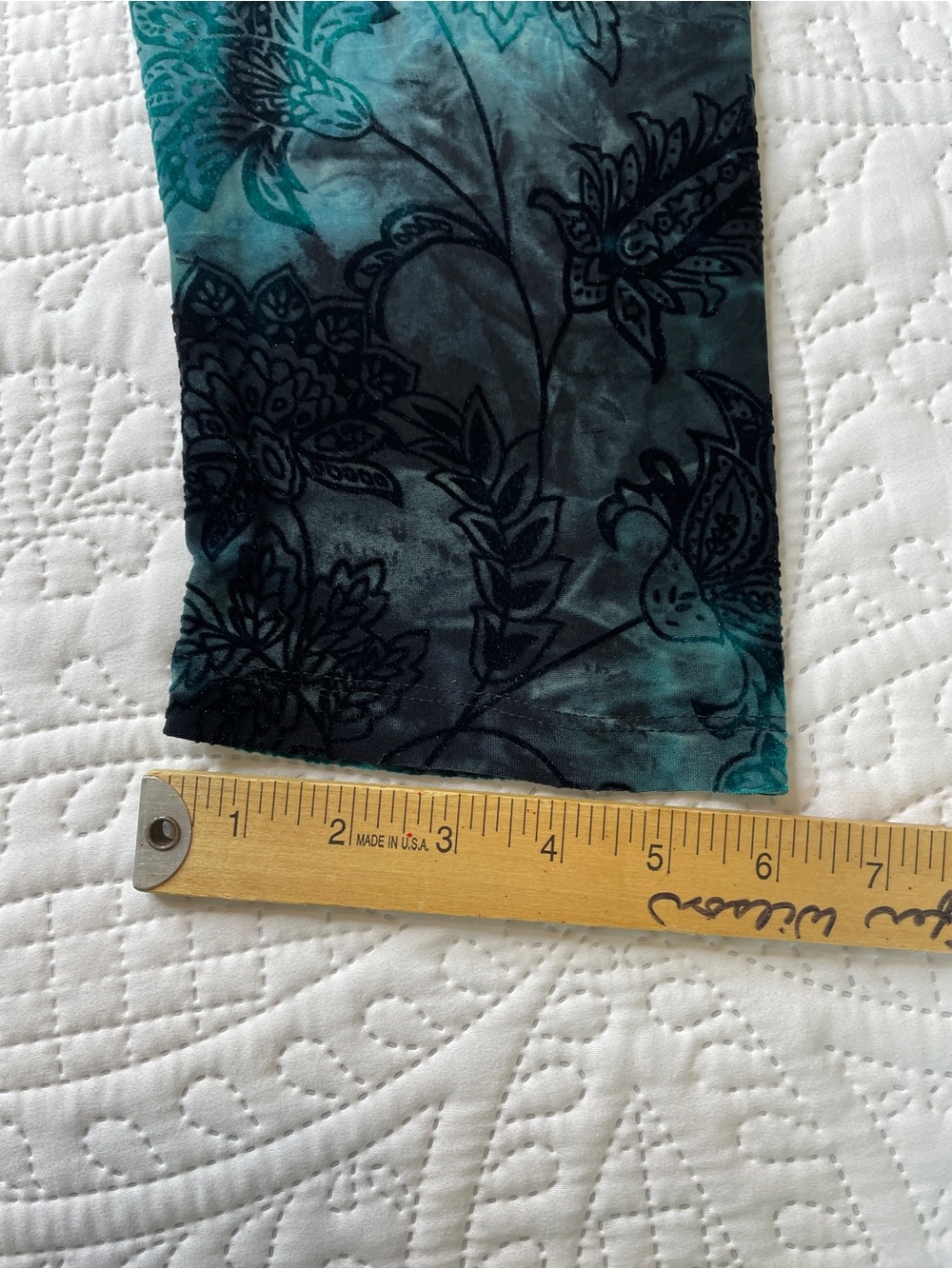 Rod & Ali Teal & Black Floral Velvet-Print Scoop Neck Top - Picture 13 of 15